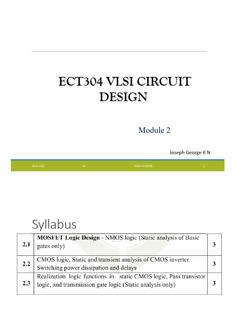 CMOS Inverter Design and Characteristics | PDF | Cmos | Logic Gate
