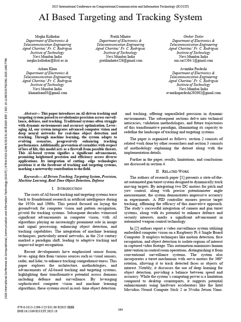 AI-Driven Targeting and Tracking System | PDF | Artificial Intelligence ...