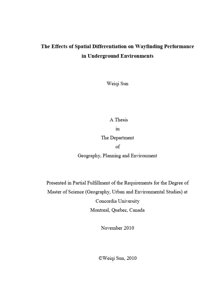Spatial Differentiation in Wayfinding Performance | PDF | Navigation ...