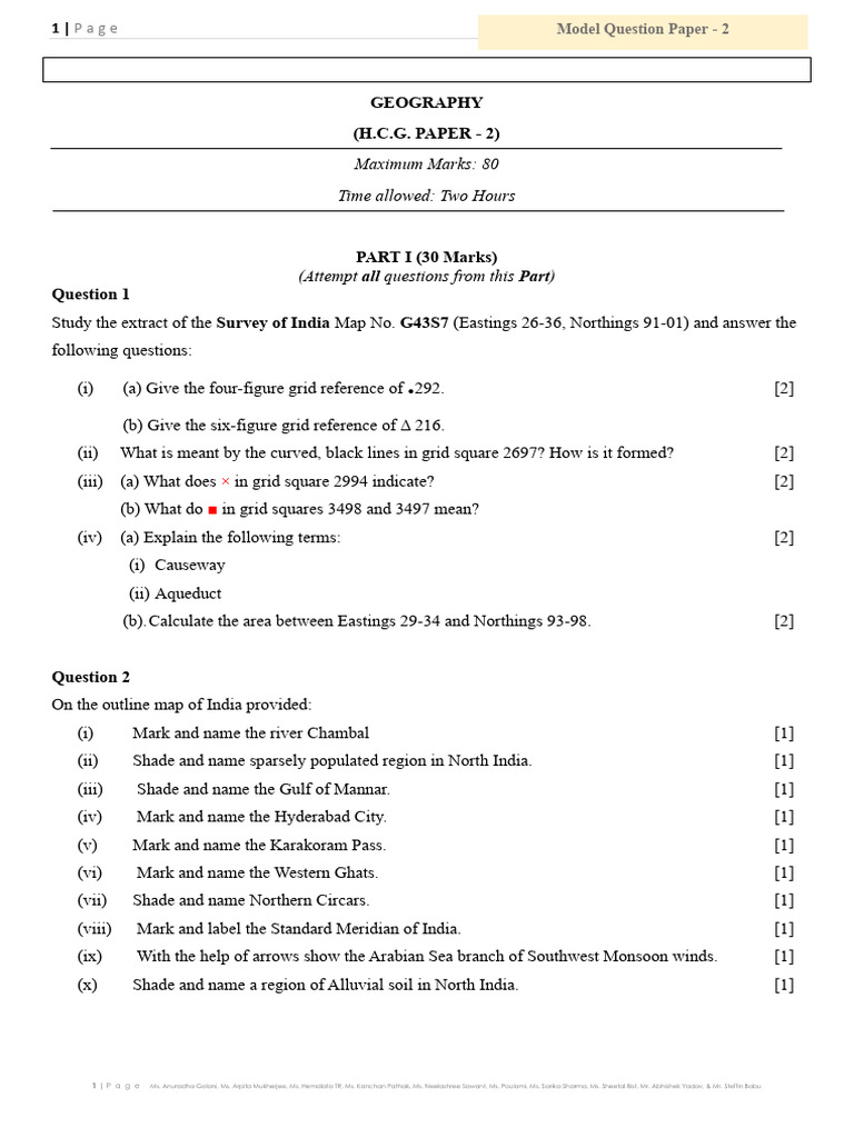 Geography Model Question Paper 2 | PDF | Soil | Agriculture