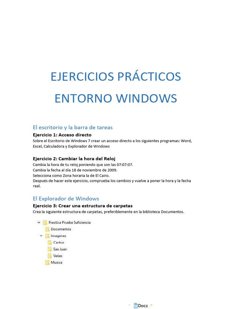 Ejercicios Prácticos en Windows 7 | PDF | Archivo de computadora ...