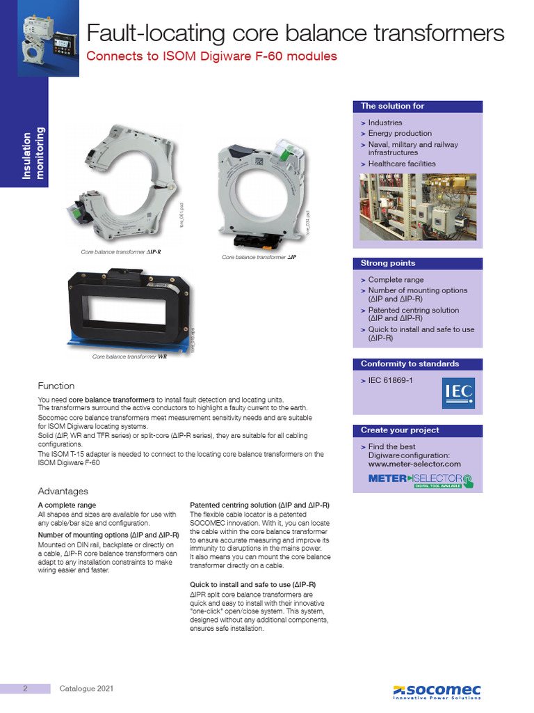 Core Balance Transformers for Fault Detection | PDF | Transformer ...