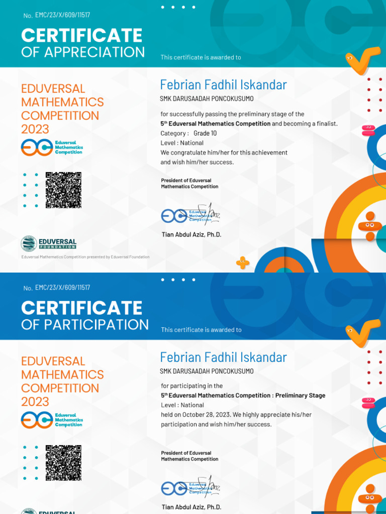 EMC 2023 Certificate - Febrian | PDF