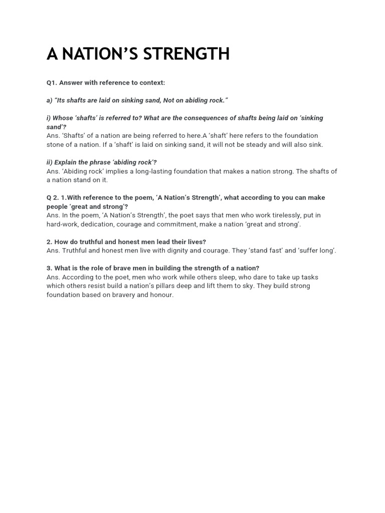 Foundations of National Strength Explained | PDF
