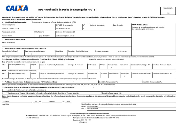 Retificação de Dados FGTS: Guia Completo | PDF | Brasil