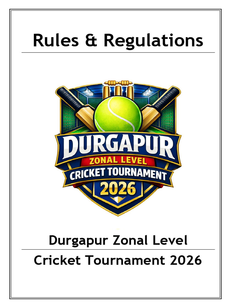 Durgapur Cricket Tournament 2026 Rules | PDF | Bowling (Cricket) | Cricket