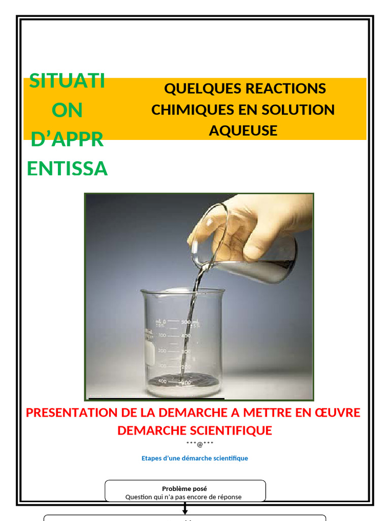 Réactions chimiques en solution aqueuse | PDF | Acide | Ion