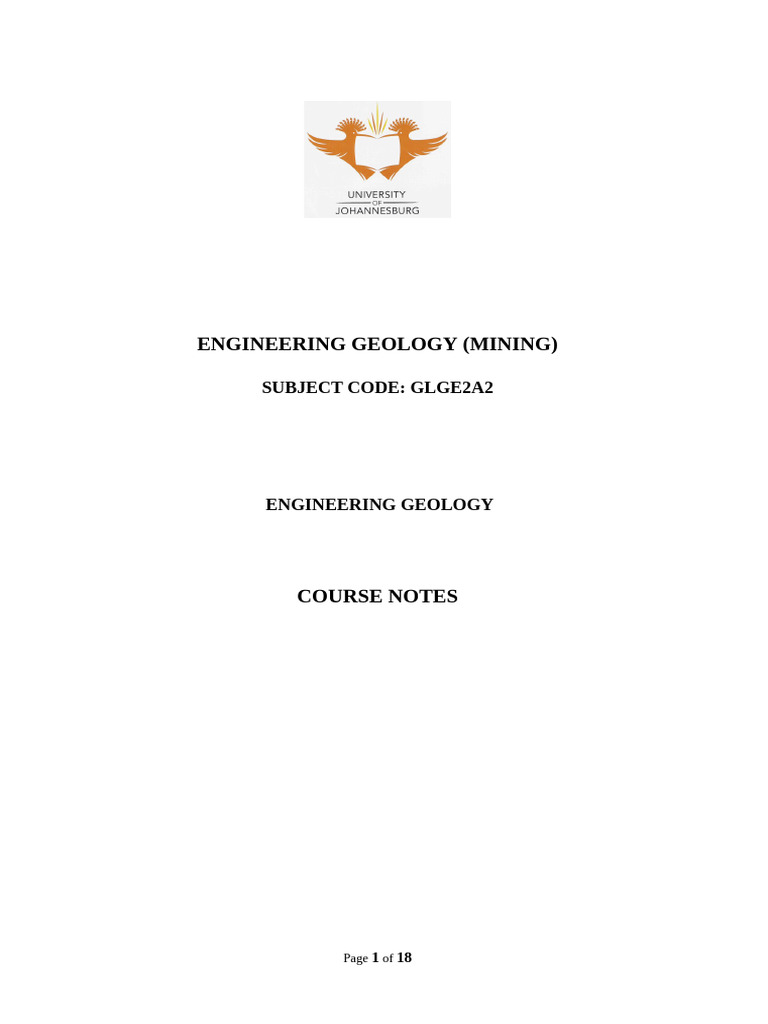 02_GLGE2A2_Engineering_geology (1) | PDF | Strength Of Materials | Porosity