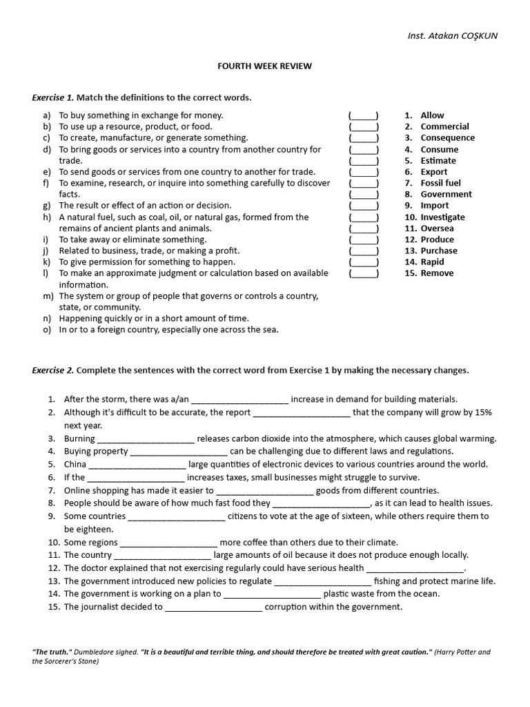 WEEK 4 REVIEW 2 | PDF | Natural Environment
