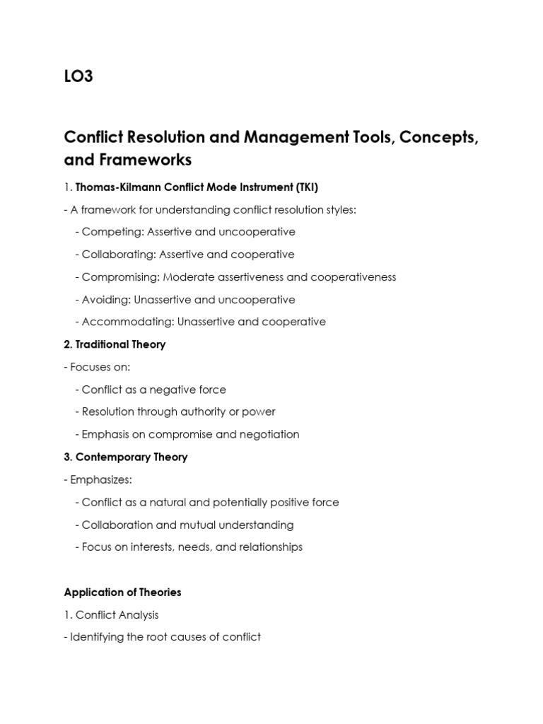 Conflict Resolution and Change Management Guide | PDF | Skill ...