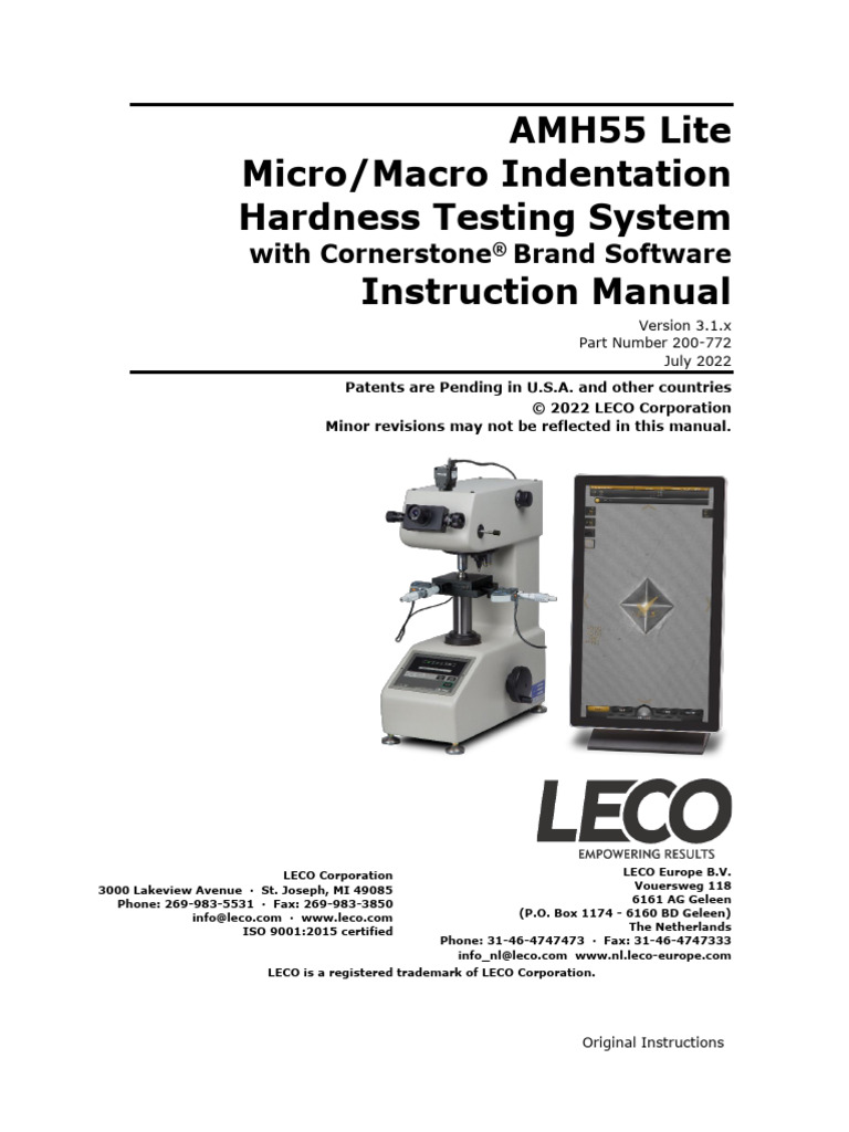 AMH55 Lite Hardness Testing Manual | PDF | License | Electrical Connector