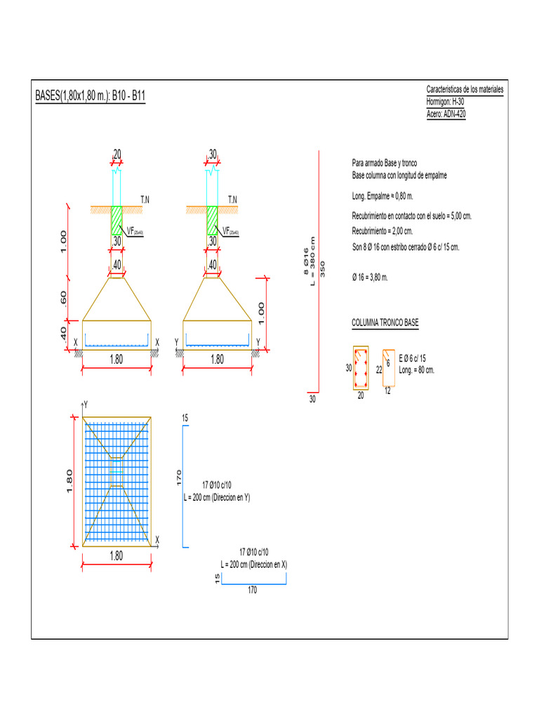 Especificaciones de Columna y Base Estructural | PDF
