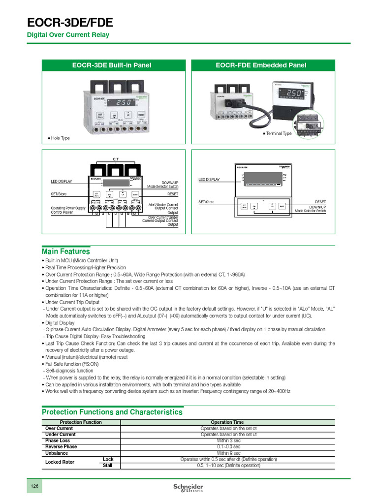 Digital Over Current Relay EOCR-3DE/FDE | PDF | Power Supply ...