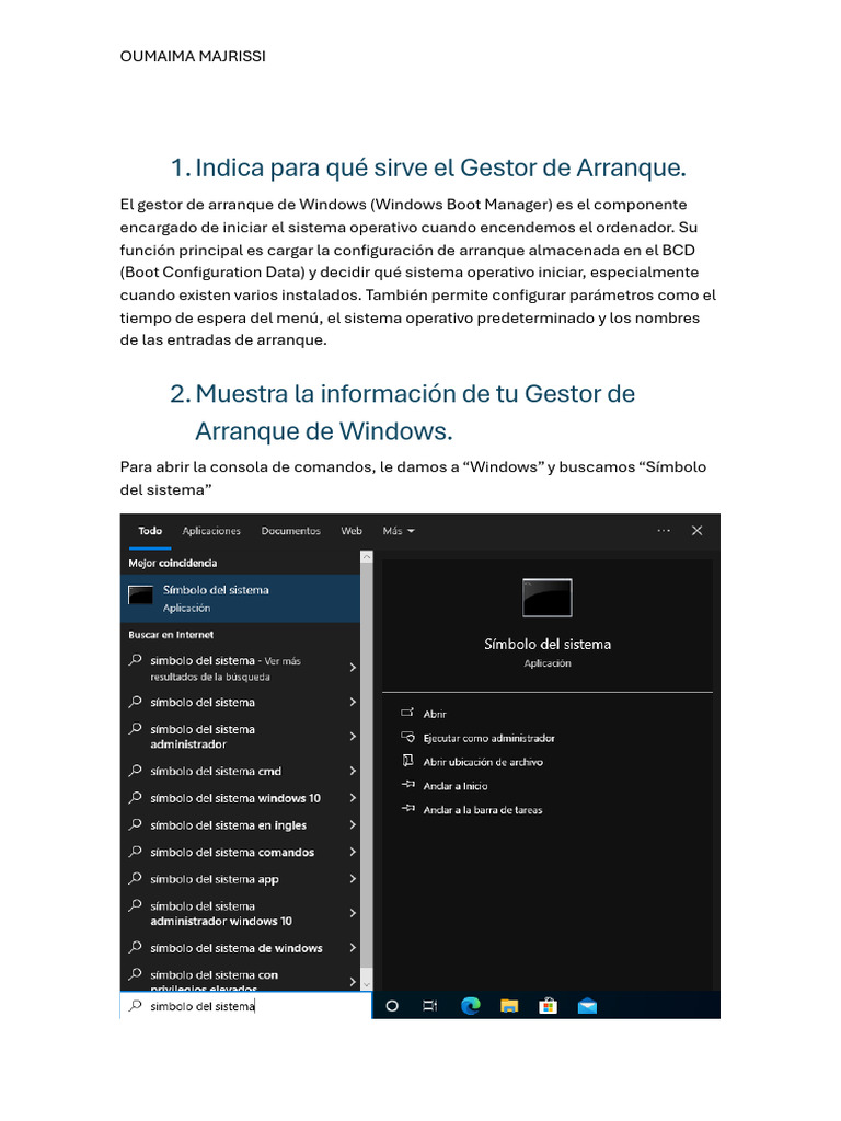 Gestor de Arranque de Windows: Guía y Comandos | PDF