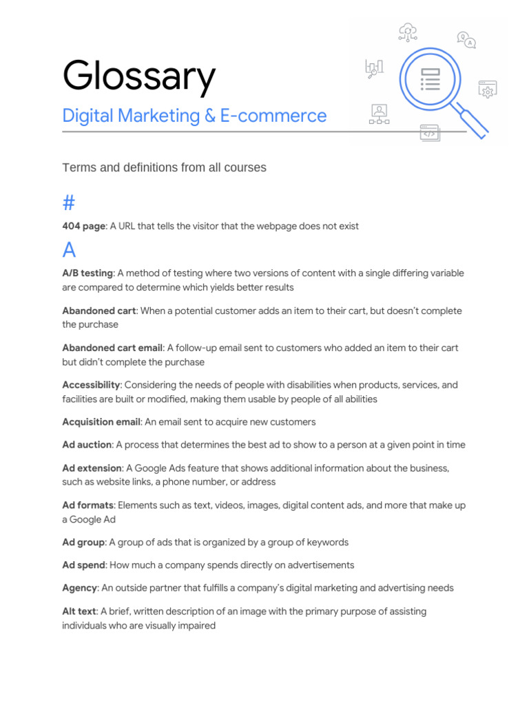 Photo inspiration: Visual Reference: Digital Marketing Terms Glossary Pdf Advertising