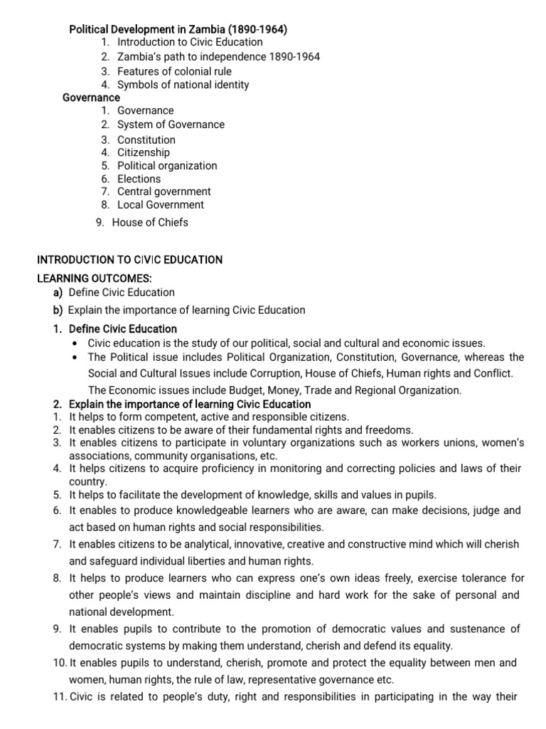 FORM 1 Civic Education by Musape MRCJ | PDF | Voting | Elections