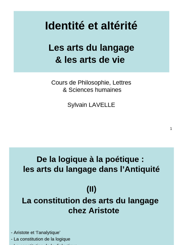 Logique et Poétique chez Aristote | PDF | Vérité | Logique