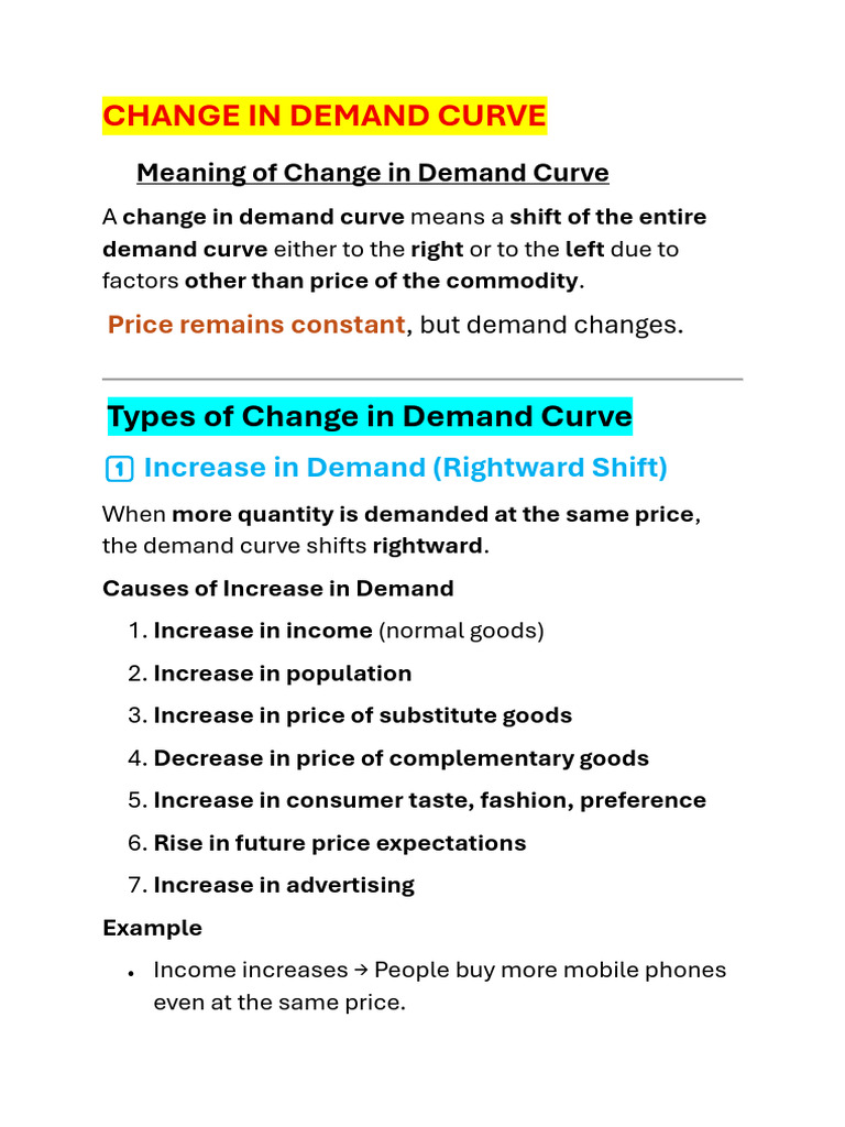 Understanding Demand Curve Shifts | PDF