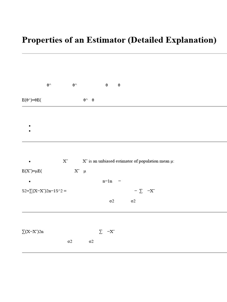 Properties of an Estimator12 | PDF | Estimator | Bias Of An Estimator