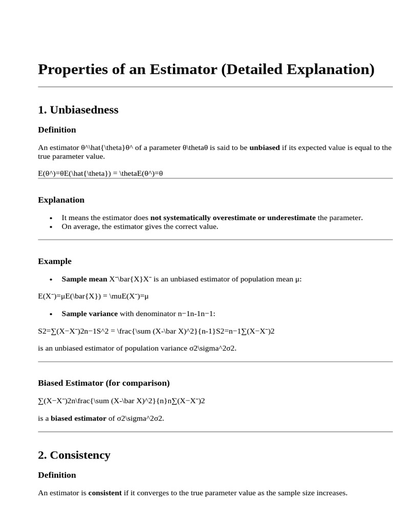 Properties of an Estimator45 | PDF | Estimator | Bias Of An Estimator
