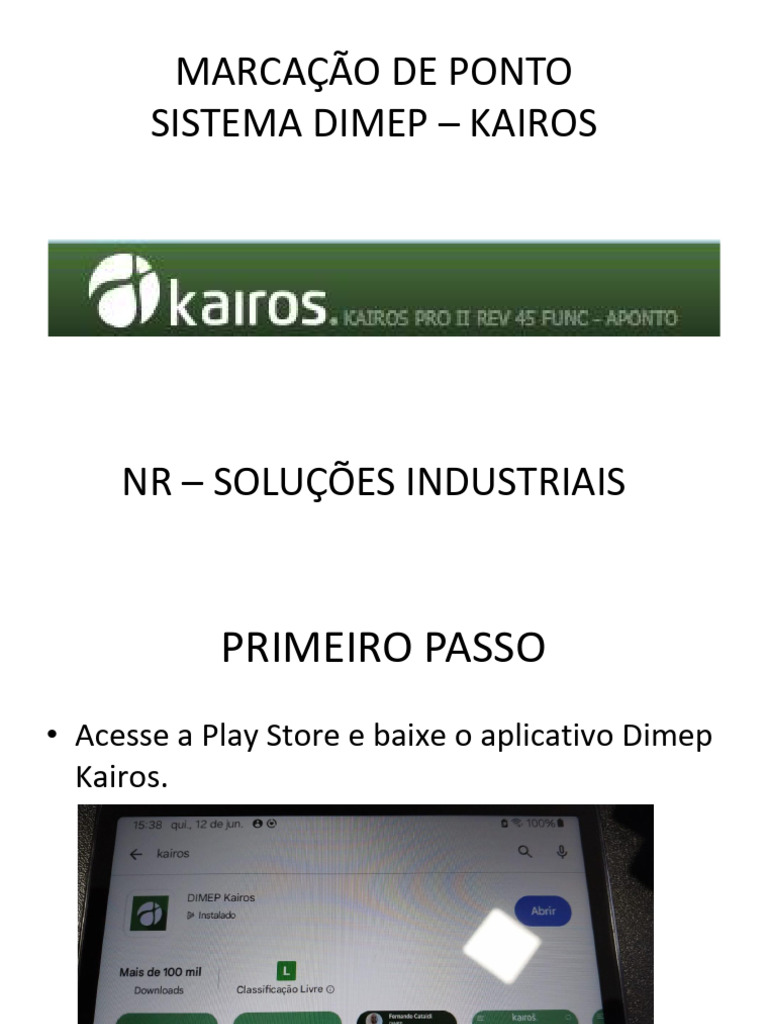 Como Usar o App Dimep Kairos para Ponto | PDF | Aplicativo para celular ...