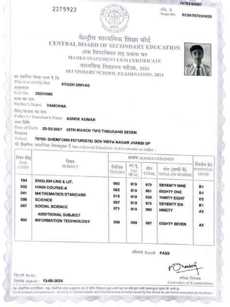 Marksheet Compressed | PDF
