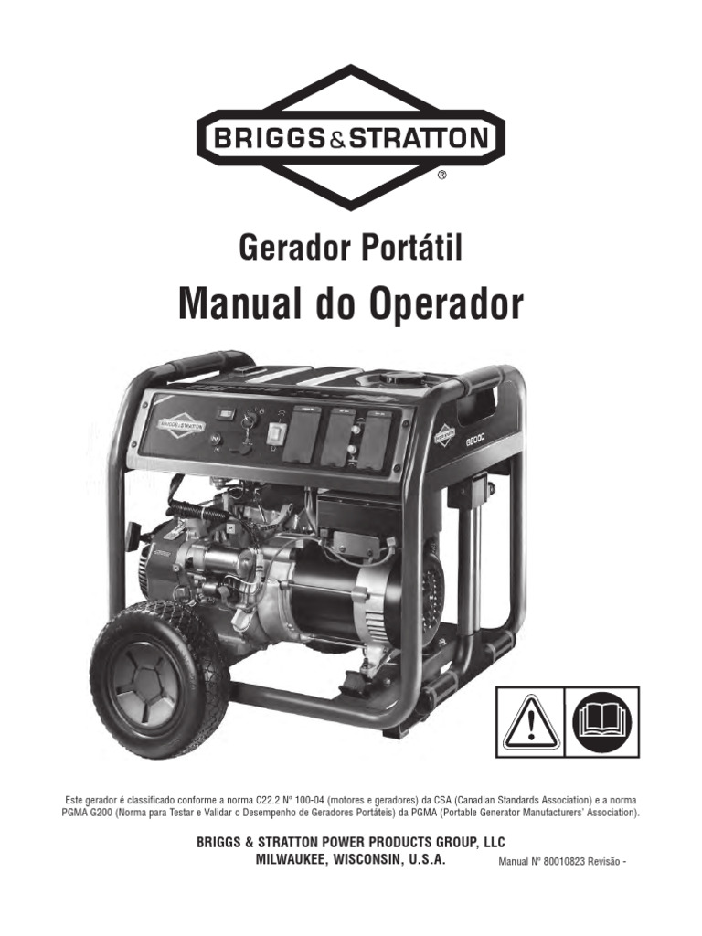 Manual do Operador do Gerador Briggs & Stratton | PDF | Motores | Gasolina
