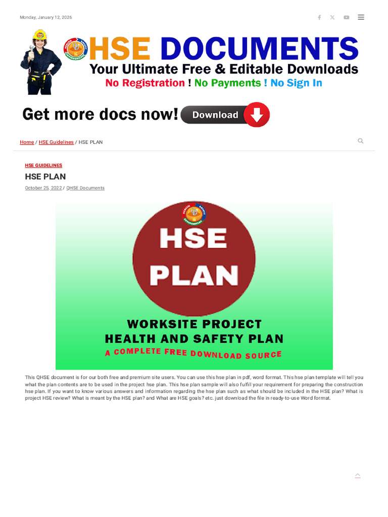 HSE PLAN - | PDF | Occupational Safety And Health | Electrical Wiring
