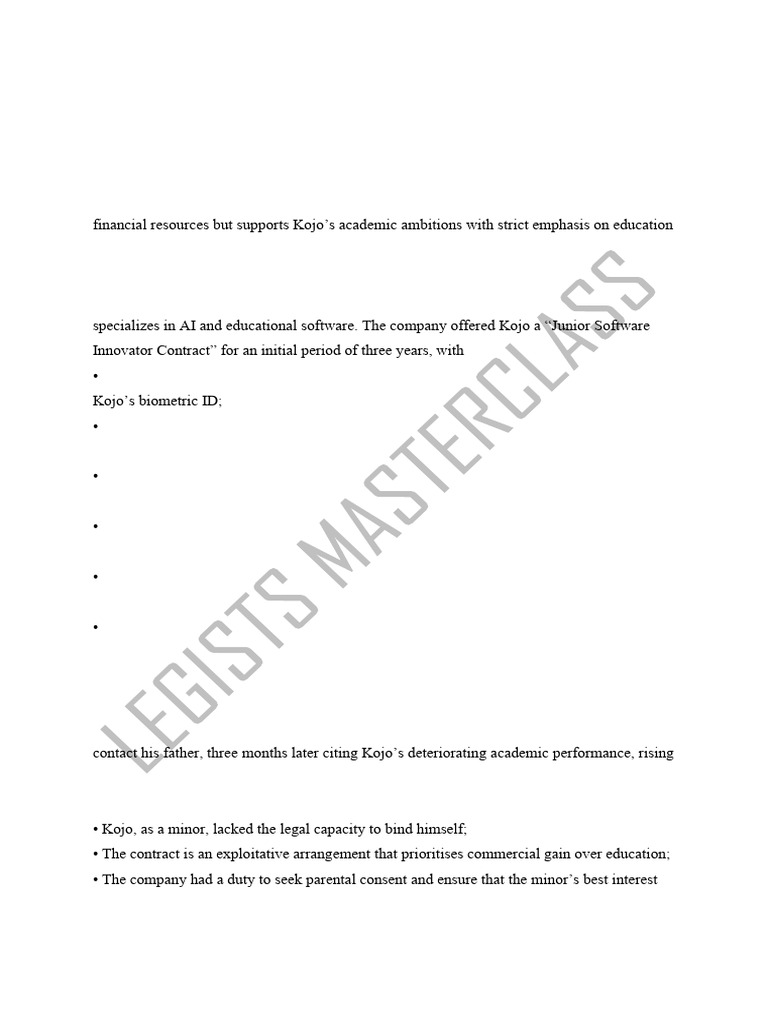 Ans Capacity to Contract Software Student Kojo (Final Draft)[1] | PDF ...