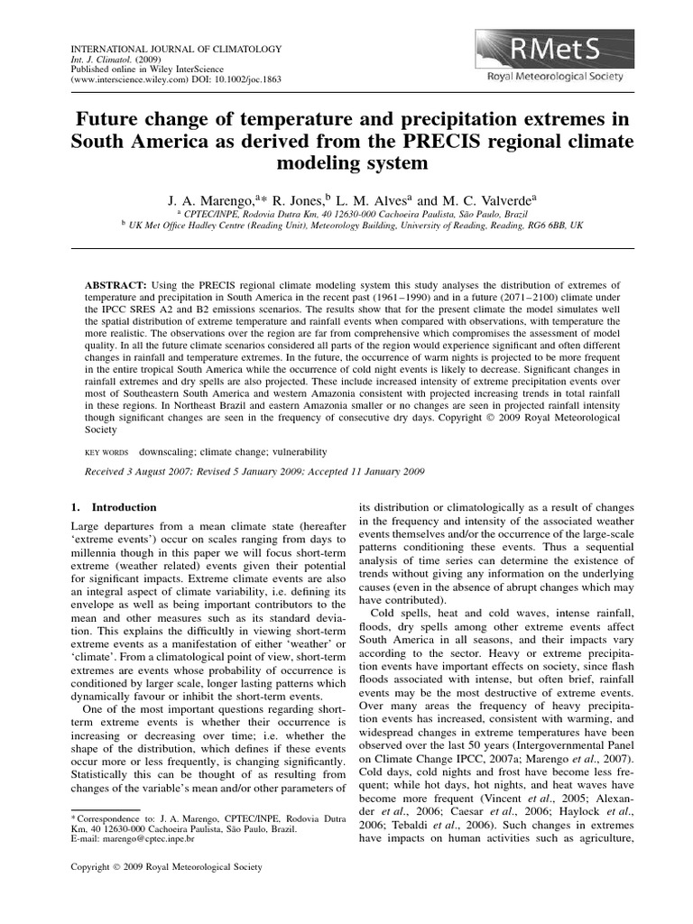 Future Change of Temperature and Precipi | PDF | General Circulation ...