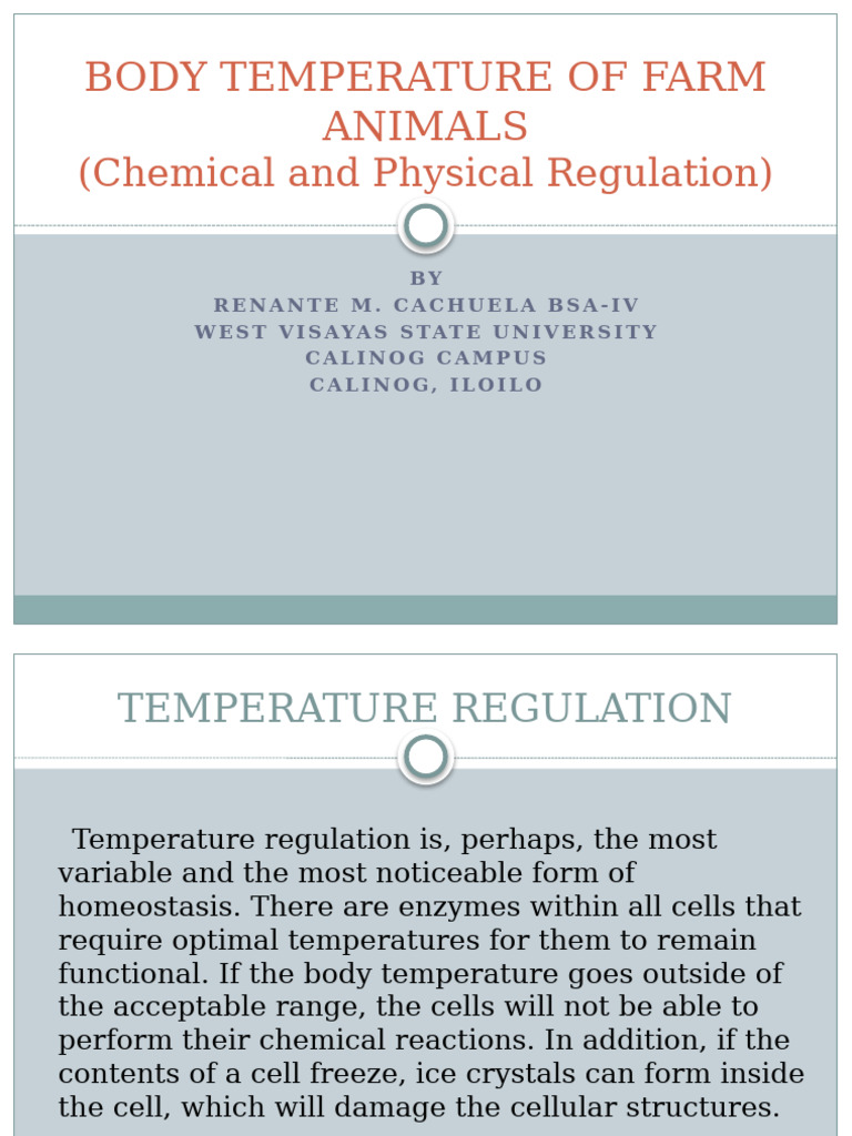 Temperature Regulation in Farm Animals | PDF | Thermoregulation | Heat ...