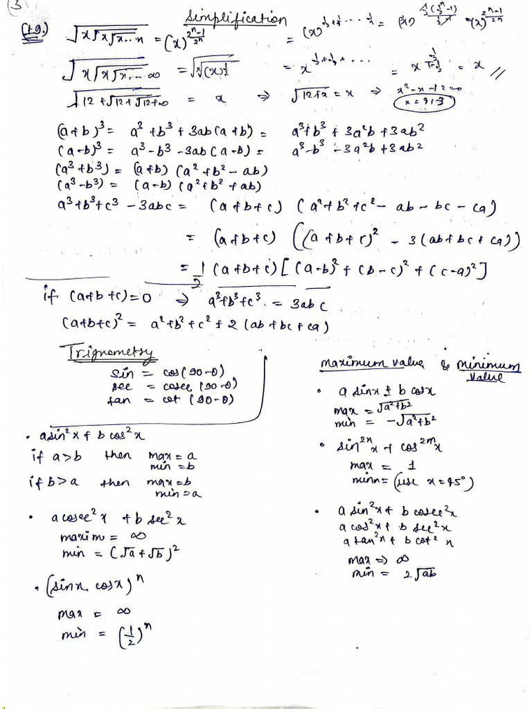 Maths Formulas 1 10 3 | PDF