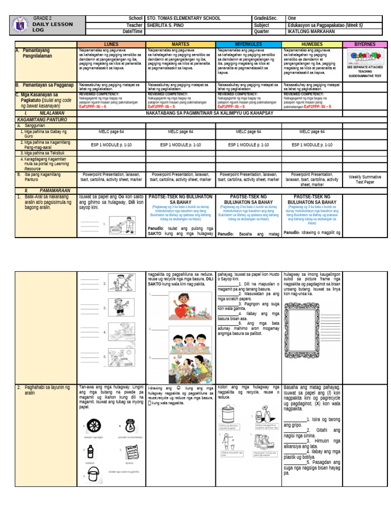 Q3 DLL Esp1 Week-5 | PDF
