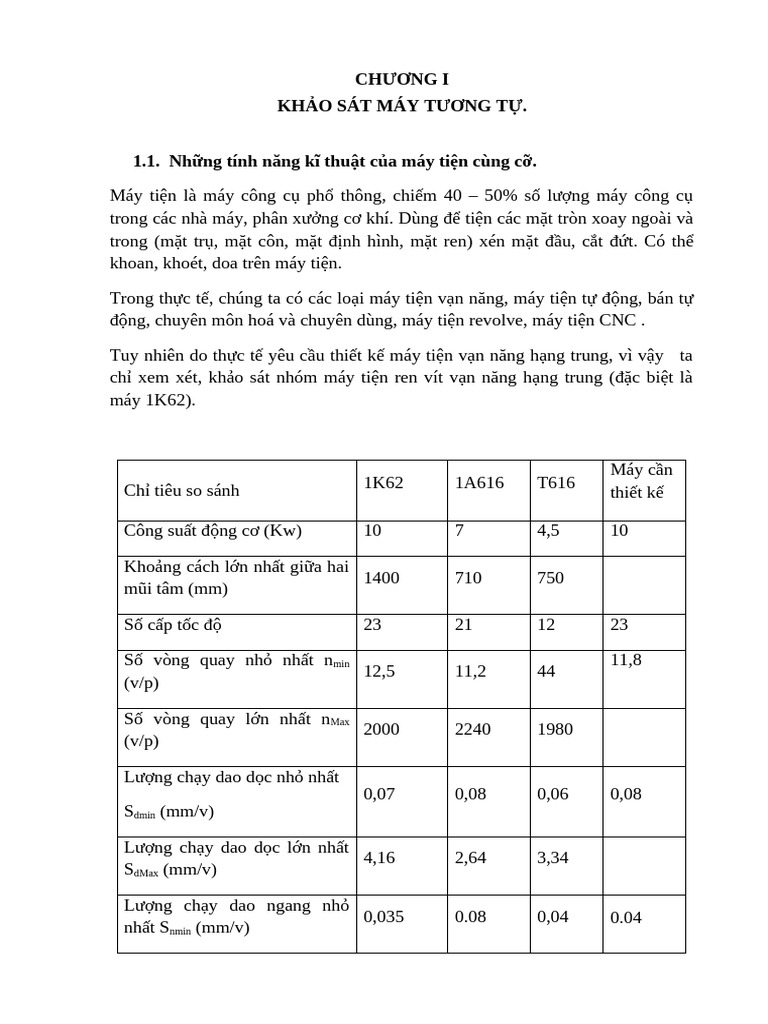 Thuyet Minh Do An Thiet Ke May | PDF