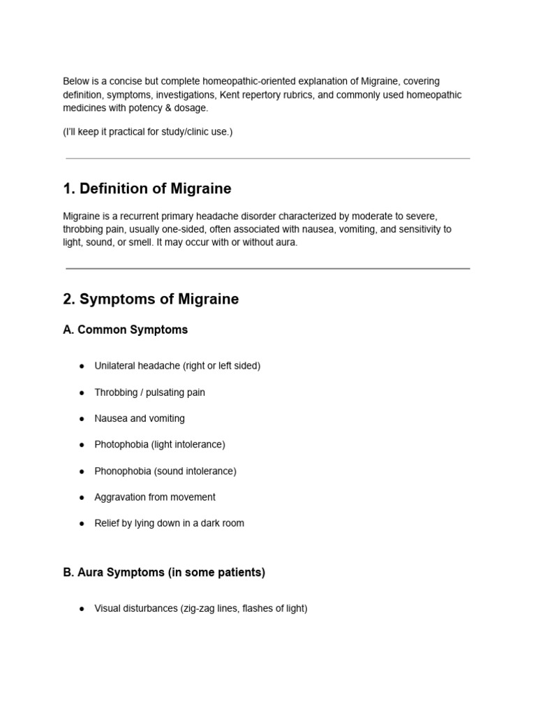 Migraine Case Presentation | PDF | Migraine | Headache