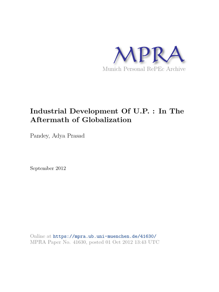 MPRA Paper 41630 | PDF | Entrepreneurship