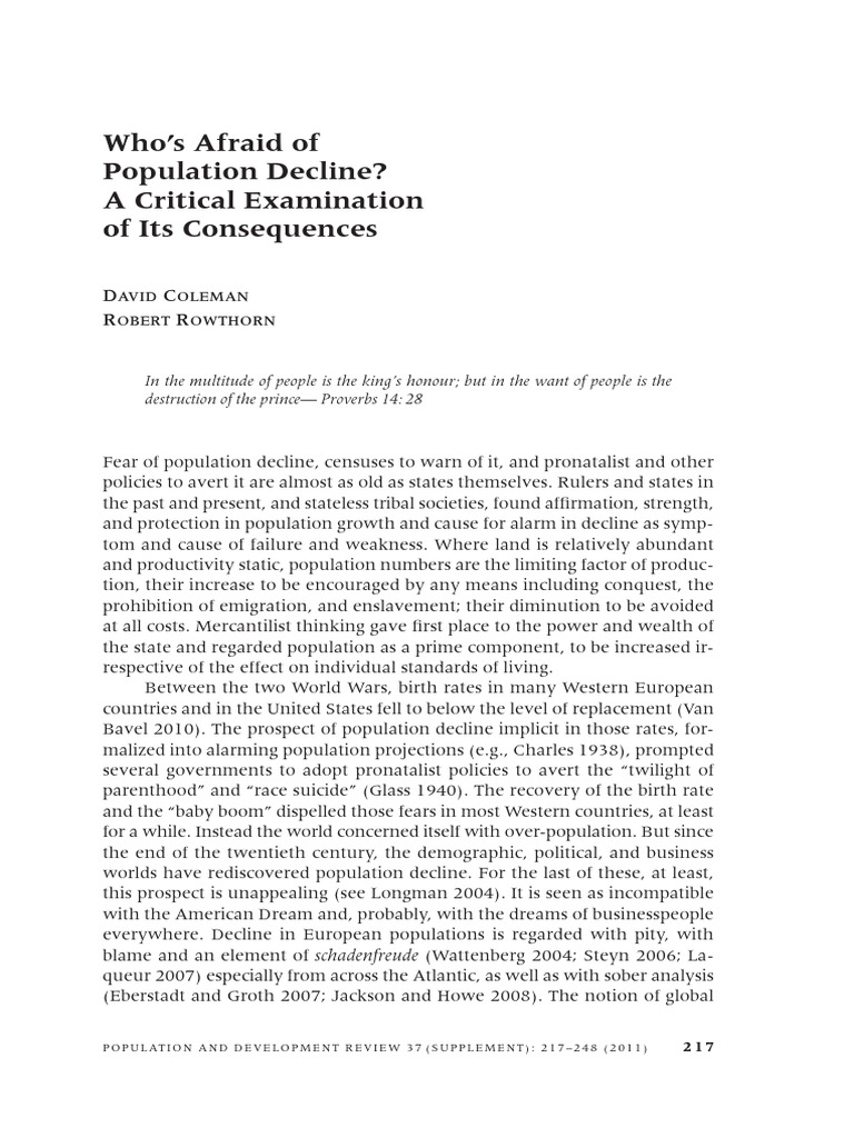 Examining the Impact of Population Decline | PDF | Total Fertility Rate ...