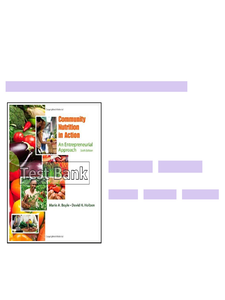 Community Nutrition In Action An Entrepreneurial Approach 6th Edition Boyle Test Bank - test ...