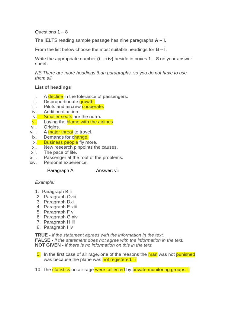Questions 1 – 8 | PDF