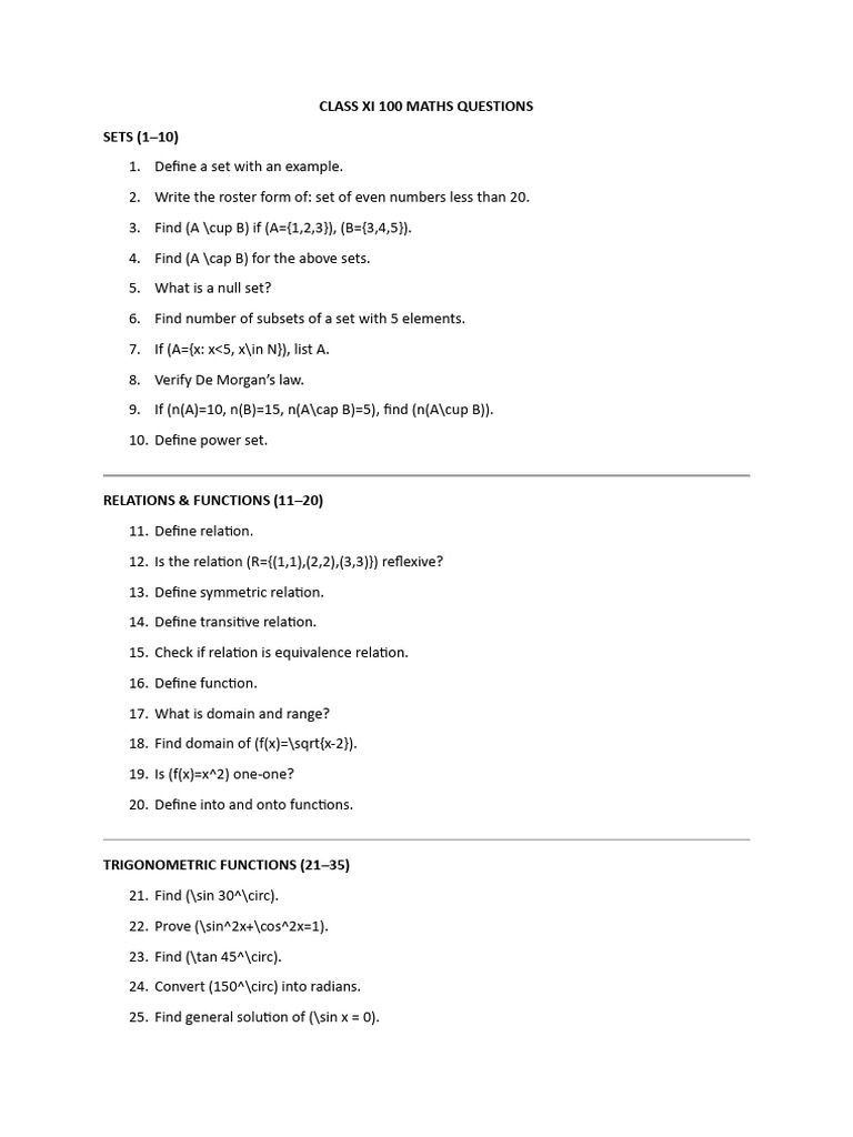 100 Maths Questions XI | PDF | Chess Theory | Chess