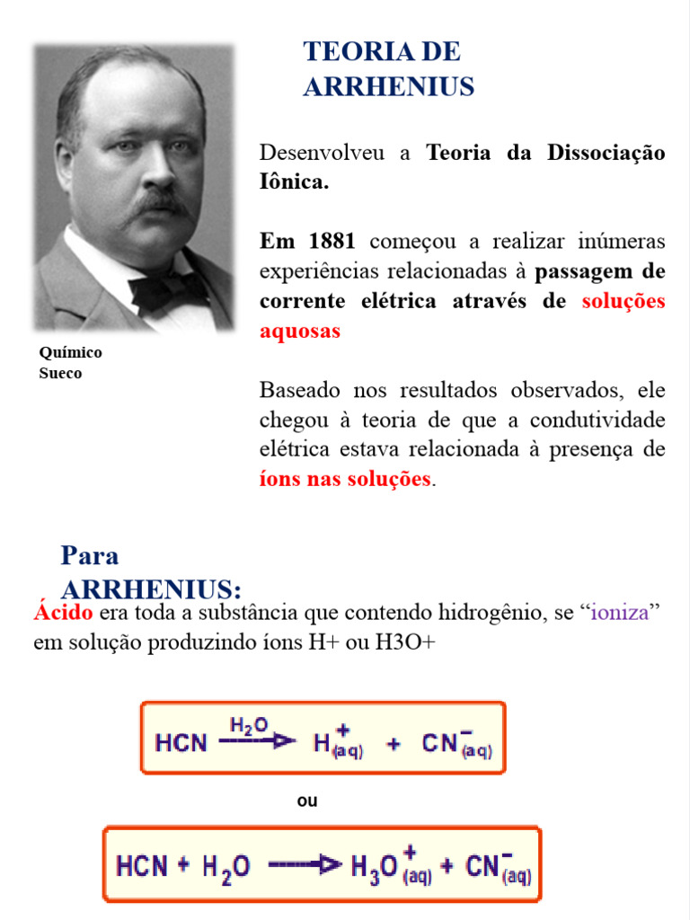 Teoria de Arrhenius e Bronsted-Lowry | PDF