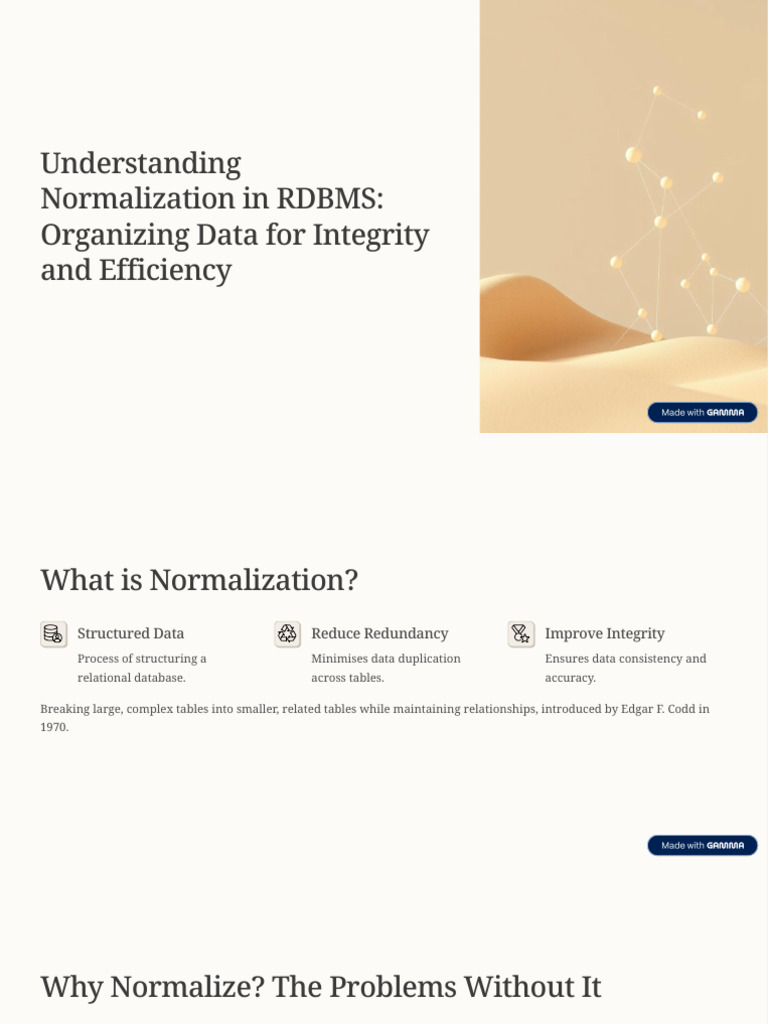Understanding Normalization in RDBMS Organizing Data For Integrity and ...