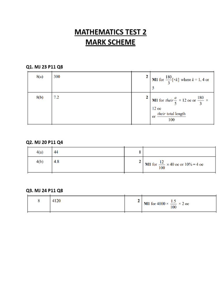 Ms Maths Test 2 | PDF