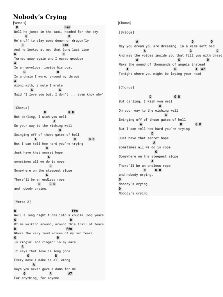 Nobody's Crying | PDF