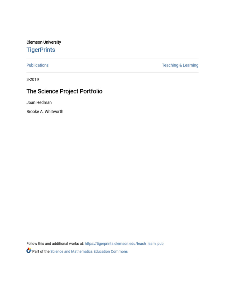 The Science Project Portfolio | PDF | Experiment | Causality