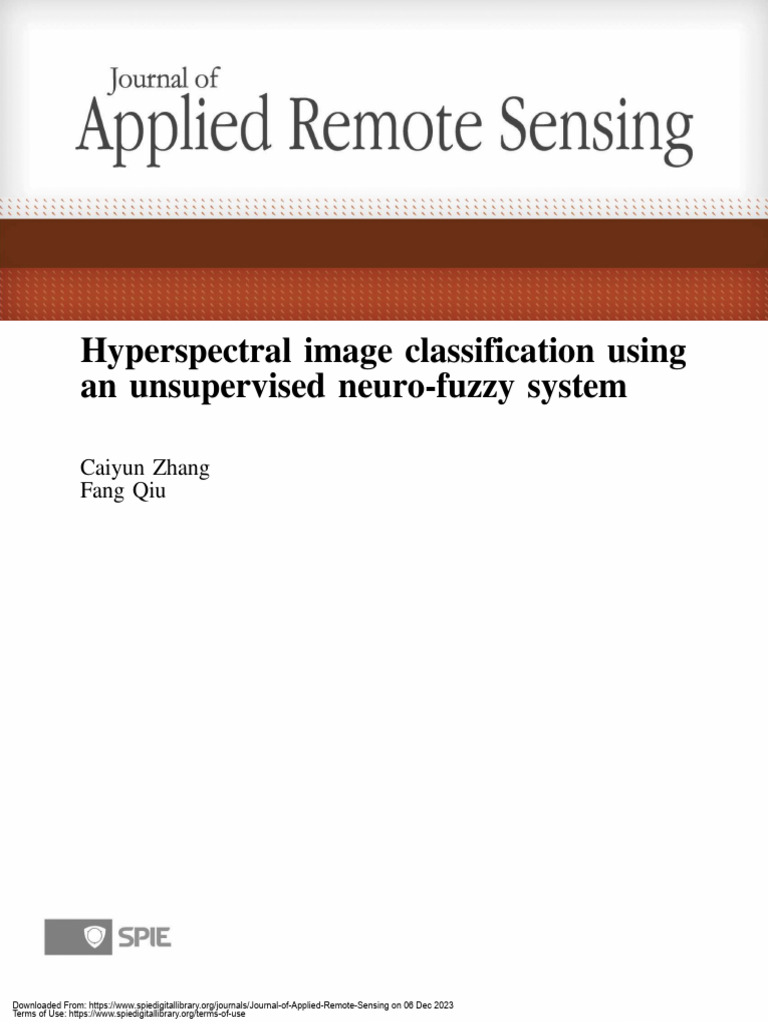 Unsupervised Neuro-Fuzzy Hyperspectral Classification | PDF ...