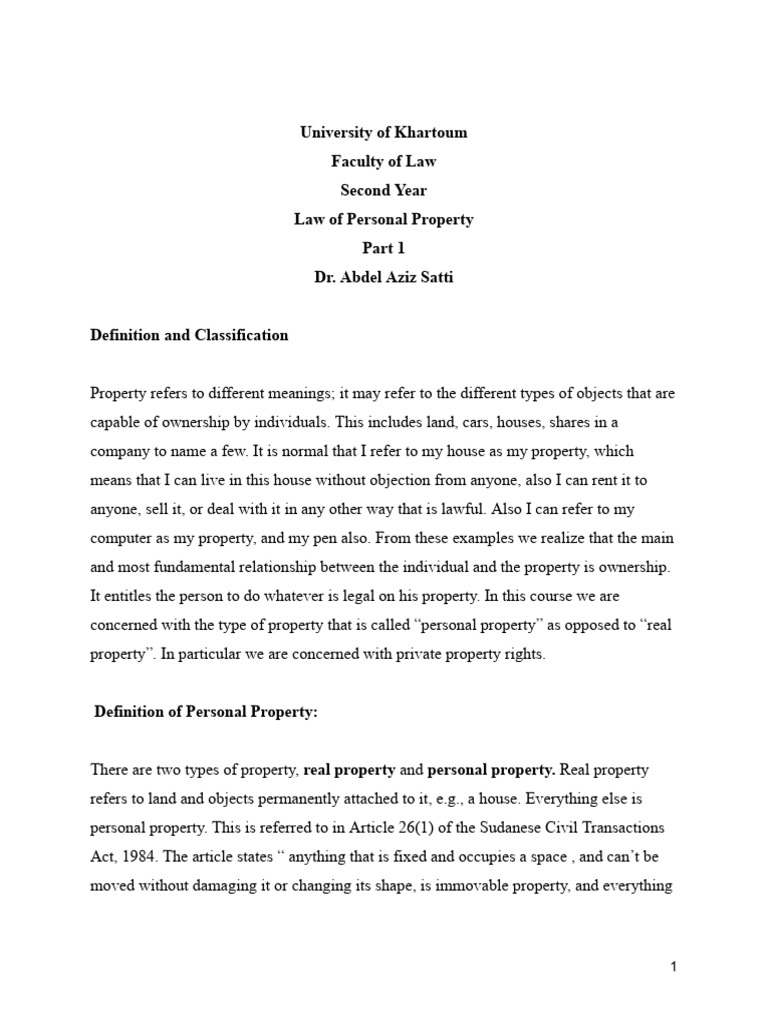 Law of Personal Property Part1.Docx | PDF | Concurrent Estate ...