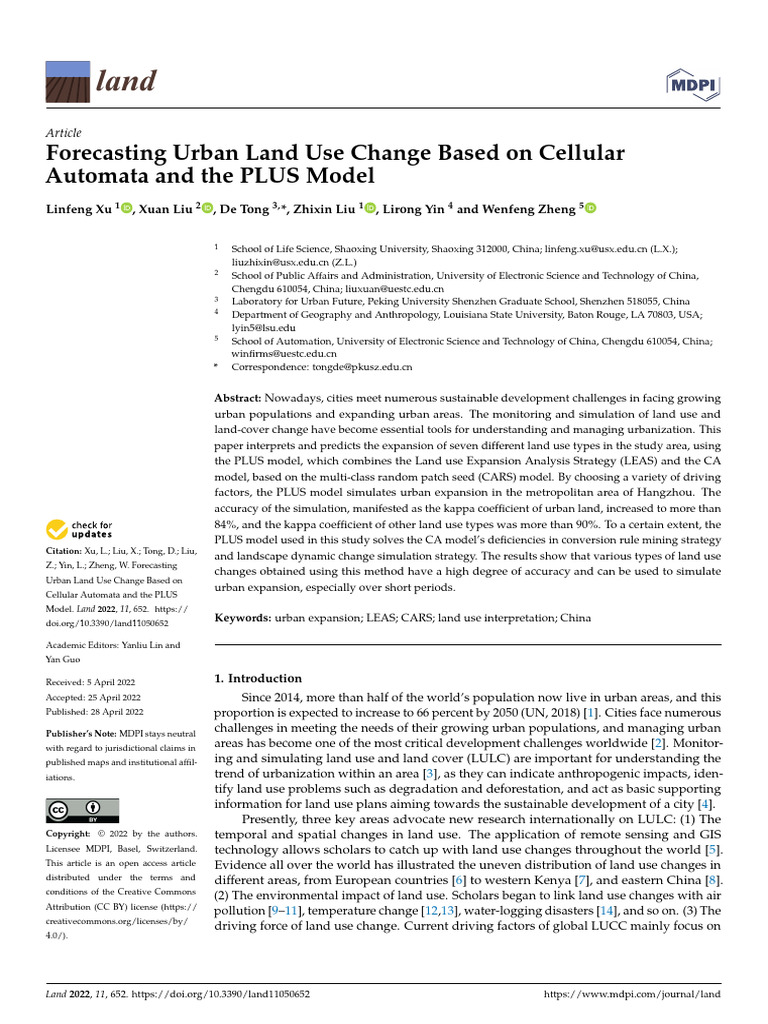 Urban Land Use Change Forecasting | PDF | System | Land Use