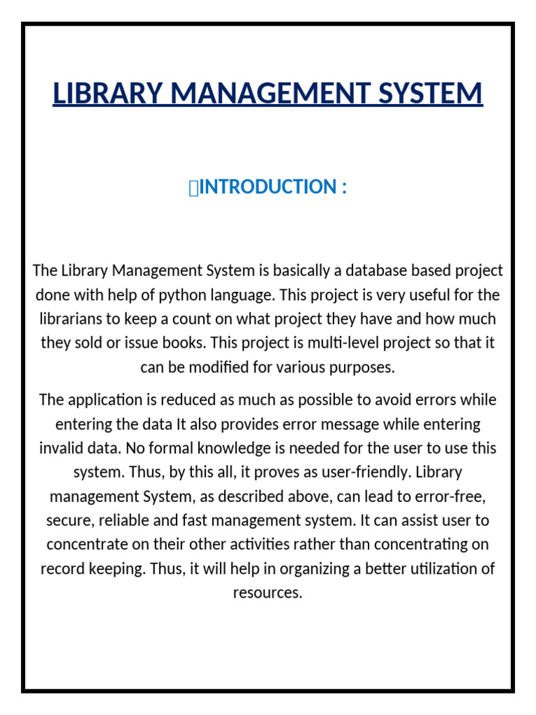 Library Management System Overview | PDF | Databases | My Sql
