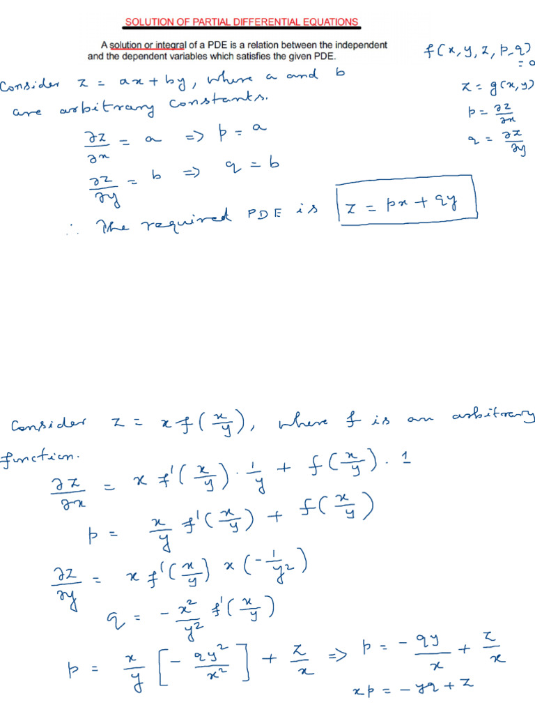 First Order Non Linear PDE and Application of PDE | PDF